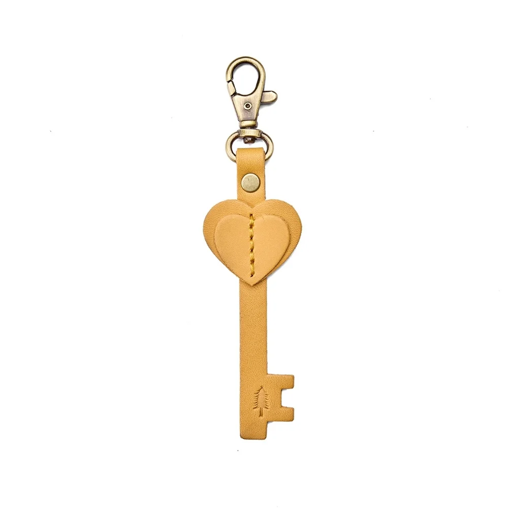 Portland leather Key to Your Heart Keychain (skyway blue) - Picture 7 of 8